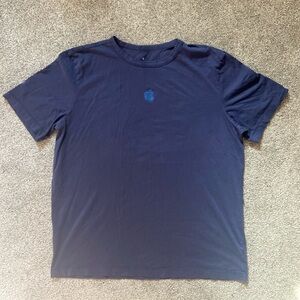 Apple Logo 100% Cotton Navy Blue T-Shirt Size XL